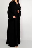 عبايه F94 ساده كريب انترنت كوري اكمام واسعه كلوش