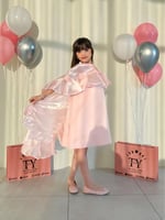 فستان وردي مميز وانيق قطعتين