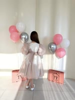 فستان الفيونكات اورقنزا لون مميز + طوق وشنطه