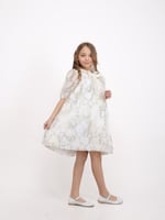 فستان بطبعات بارزه خامة جاكار