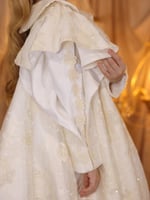 فستان بيج راقي باكمام انيقة