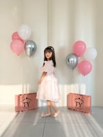 فستان الفيونكات اورقنزا وردي + شنطة وطوق