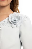 فستان ازرق بجاكيت مع شنطة