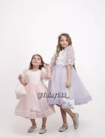 فستان الفراشات متوفر لونين مع طوق وشنطة