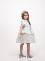 فستان طبقات ملون مع طوق تبدأ المقاسات من 6 اشهر