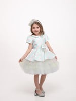 فستان طبقات ملون مع طوق تبدأ المقاسات من 6 اشهر