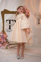 فستان الورد بيج مع قطعه متحركة