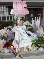 فستان مورد قطعتين مع اكسسوار الشعر