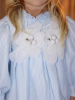 فستان مواليد ازرق بورود بارزه