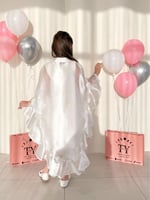 فستان ابيض مميز وانيق قطعتين