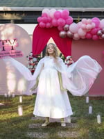 فستان مناسبات طويل فخم قطعتين