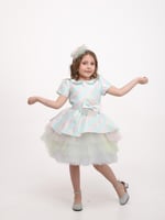 فستان طبقات ملون مع طوق تبدأ المقاسات من 6 اشهر