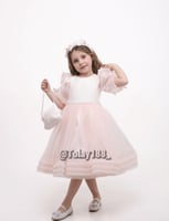 فستان الفراشات متوفر لونين مع طوق وشنطة