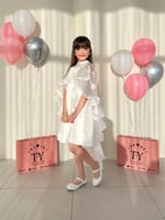 فستان ابيض مميز وانيق قطعتين