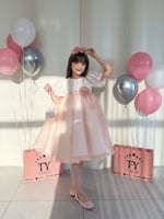 فستان دانتيل مع اورقنزا ، مع طوق وشنطه