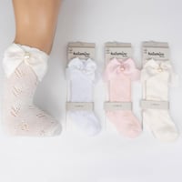 جورب مواليد طويل بفيونكة