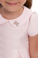 فستان مواليد بكشكشه تل بجانب واحد مع ربطة شعر