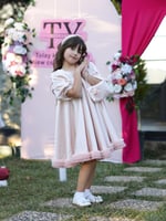 فستان راقي مع طوق وشنطه متوفر لونين