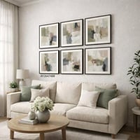 مجموعة 6 لوحات كانفس بطبقة اكريليك شفاف