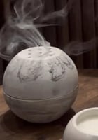 مبخرة كرويه بتصميم رخامي (اسود)