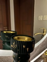 المبخره الملكيه بتصميم ذهبي ارتفاعها 15سم