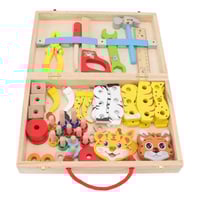 صندوق أدوات تجميع الحيوانات الخشبي