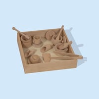 مجموعة الأدوات الحسية الخشبية