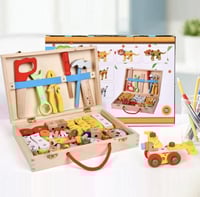 صندوق أدوات تجميع الحيوانات الخشبي