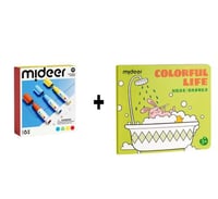 كومبو أقلام تلوين 6 لون + كتاب التلوين الحياة المل...