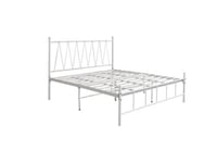 سرير حديد نفر ونص لون أبيض مقاس 140*200