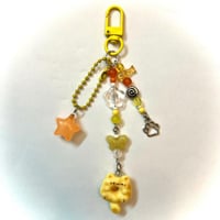 Orange donut cat keychain