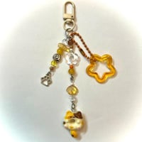 Brown and orange donut cat keychain