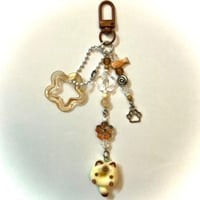 Brown donut cat keychain