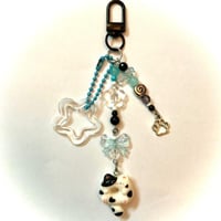 Black and white donut keychain