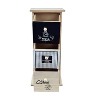 خزانة أدراج خشبية صغيرة – 3 أدوار بتصميم القهوة