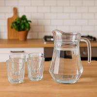 طقم إبريق وكاسات زجاج