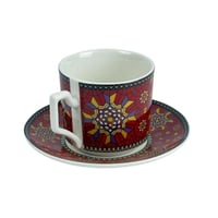 طقم اكواب مزخرفة ـ 6 اكواب مع سيسر