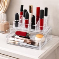 منظم مكياج اكريليك شفاف مع درج
