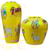 طقم فازات ديكور سيراميكية بطابع كلاسيكي ورسومات خي...