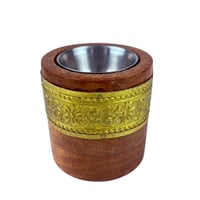 طقم مبخرة خشبي هندي فاخر بنقوش ذهبية