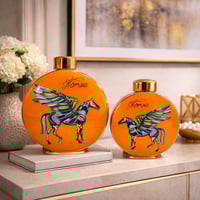 طقم فازات سيراميك فاخر بتصميم الحصان المجنح