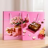 أكياس هدايا بطابع رومانسي بطباعة ورود وعلب هدايا