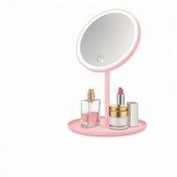 مرآة مكياج مضيئة مع قاعدة تنظيم