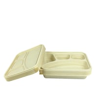 علبة حفظ طعام مستطيلة بغطاء – لون أصفر باستيل