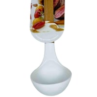 ملعقة شوربة سيليكون غير لاصقة بمقبض خشبي (قطعة وحد...