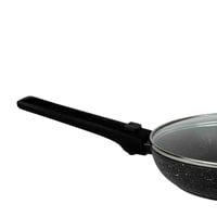 مقلاة جرانيت بغطاء زجاجي – مقبض قابل للفك