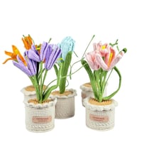 زهور حياكة يدوية