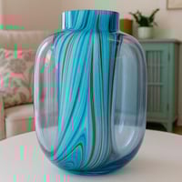 مزهرية زجاجية فاخرة بتصميم فني عصري