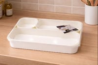 منظم ادراج بلاستيك متعدد الاقسام لون ابيض