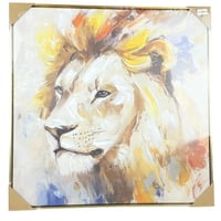 لوحة فنية أسد بتصميم تجريدي